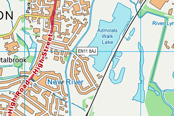 EN11 8AJ map - OS VectorMap District (Ordnance Survey)