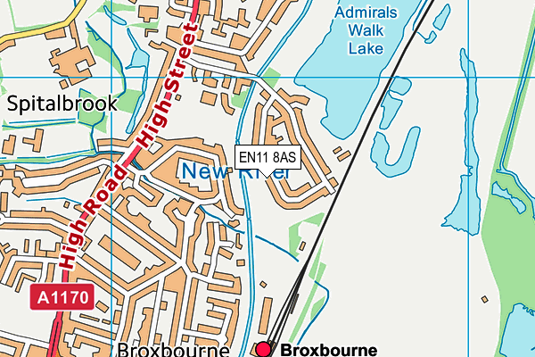 EN11 8AS map - OS VectorMap District (Ordnance Survey)