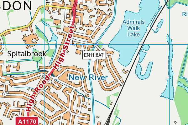 EN11 8AT map - OS VectorMap District (Ordnance Survey)