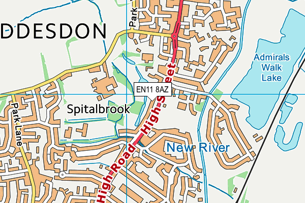 EN11 8AZ map - OS VectorMap District (Ordnance Survey)