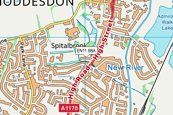 EN11 8BA map - OS VectorMap District (Ordnance Survey)