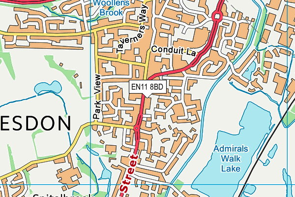 EN11 8BD map - OS VectorMap District (Ordnance Survey)