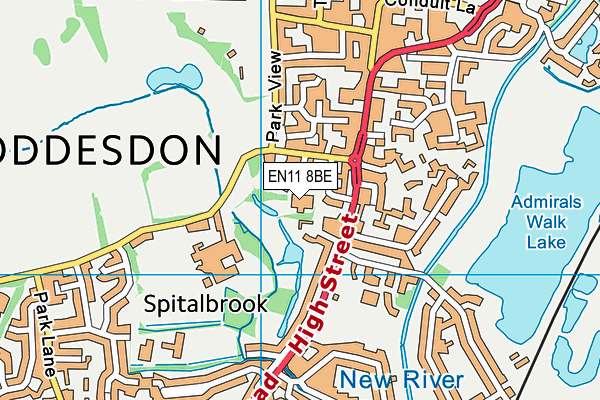 EN11 8BE map - OS VectorMap District (Ordnance Survey)