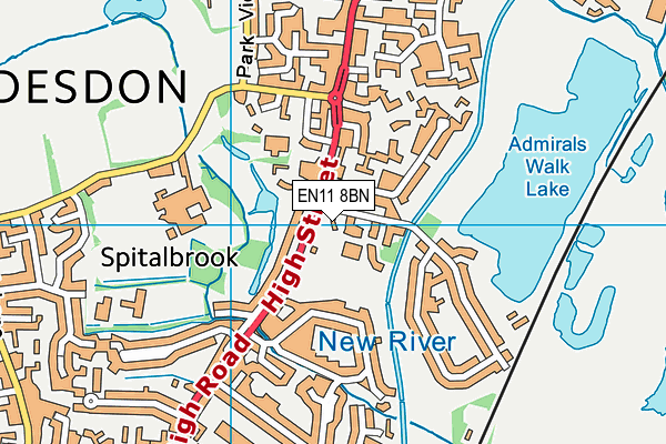 St Cross Catholic Primary School map (EN11 8BN) - OS VectorMap District (Ordnance Survey)