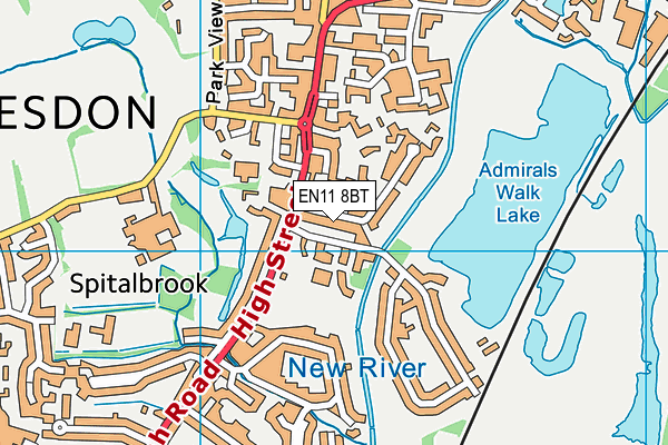 EN11 8BT map - OS VectorMap District (Ordnance Survey)