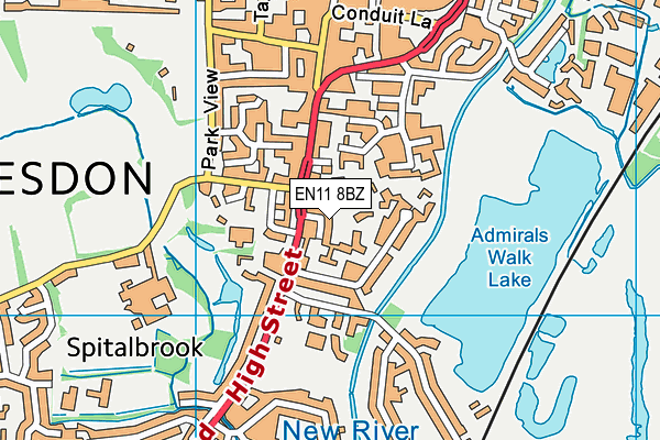 EN11 8BZ map - OS VectorMap District (Ordnance Survey)