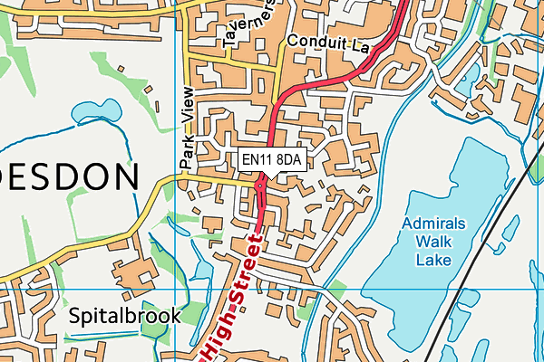 EN11 8DA map - OS VectorMap District (Ordnance Survey)