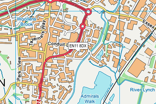 EN11 8DX map - OS VectorMap District (Ordnance Survey)