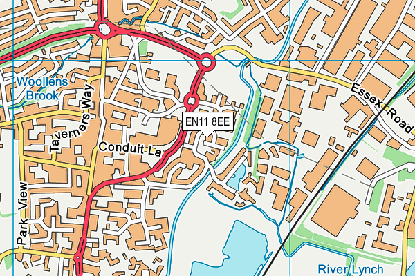 EN11 8EE map - OS VectorMap District (Ordnance Survey)