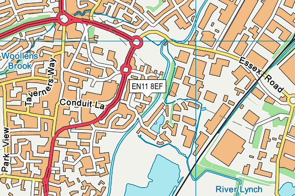 EN11 8EF map - OS VectorMap District (Ordnance Survey)