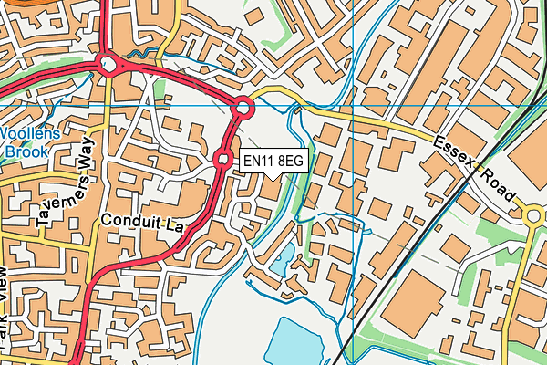 EN11 8EG map - OS VectorMap District (Ordnance Survey)