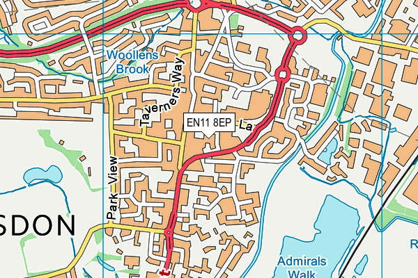 EN11 8EP map - OS VectorMap District (Ordnance Survey)