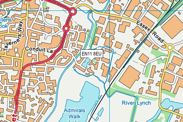 EN11 8EU map - OS VectorMap District (Ordnance Survey)