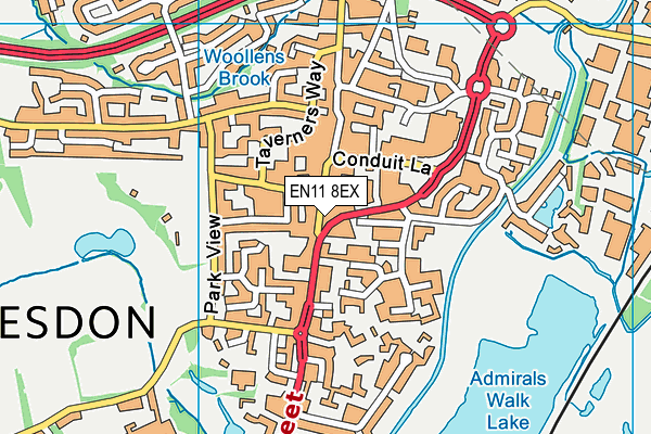 EN11 8EX map - OS VectorMap District (Ordnance Survey)