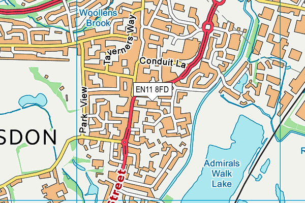 EN11 8FD map - OS VectorMap District (Ordnance Survey)