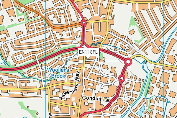 EN11 8FL map - OS VectorMap District (Ordnance Survey)