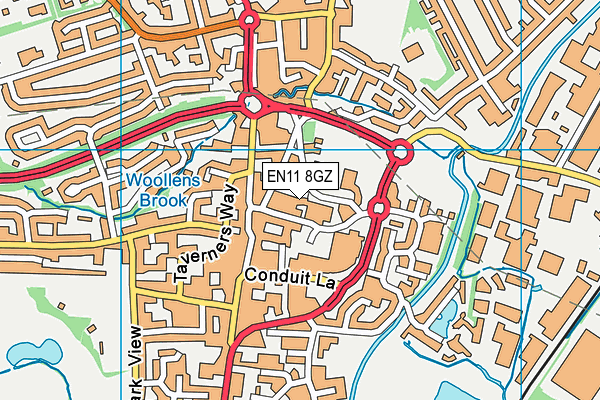 EN11 8GZ map - OS VectorMap District (Ordnance Survey)