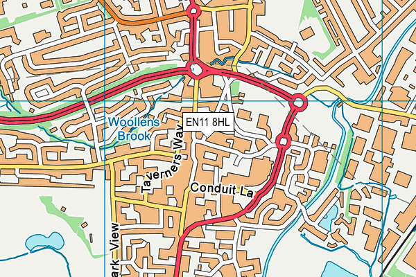 EN11 8HL map - OS VectorMap District (Ordnance Survey)