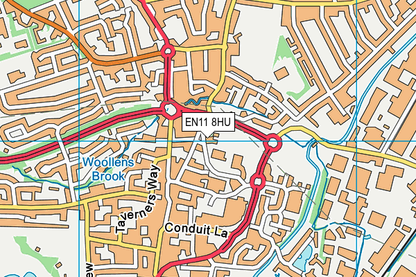 EN11 8HU map - OS VectorMap District (Ordnance Survey)