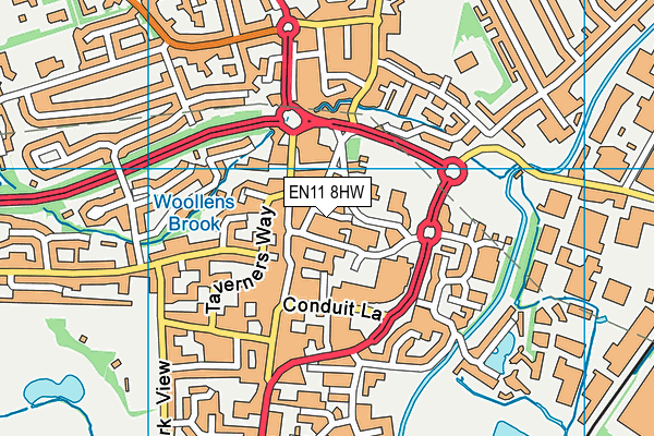 EN11 8HW map - OS VectorMap District (Ordnance Survey)