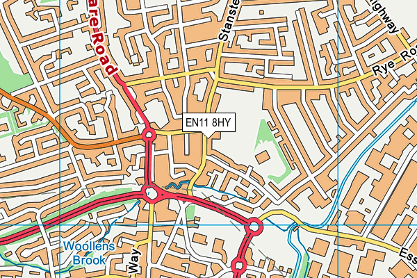 EN11 8HY map - OS VectorMap District (Ordnance Survey)