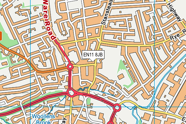 EN11 8JB map - OS VectorMap District (Ordnance Survey)