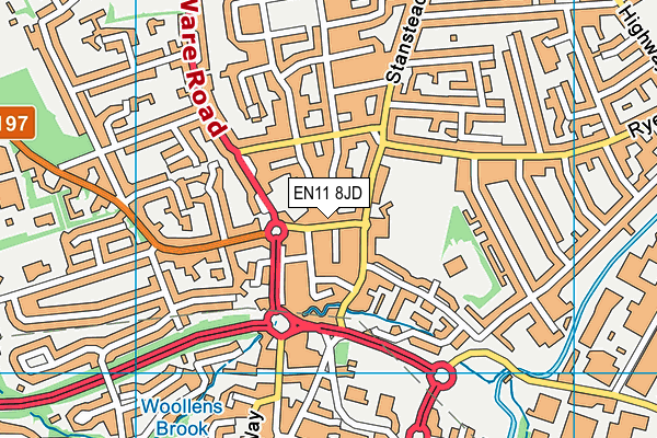 EN11 8JD map - OS VectorMap District (Ordnance Survey)