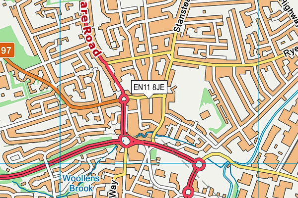 EN11 8JE map - OS VectorMap District (Ordnance Survey)