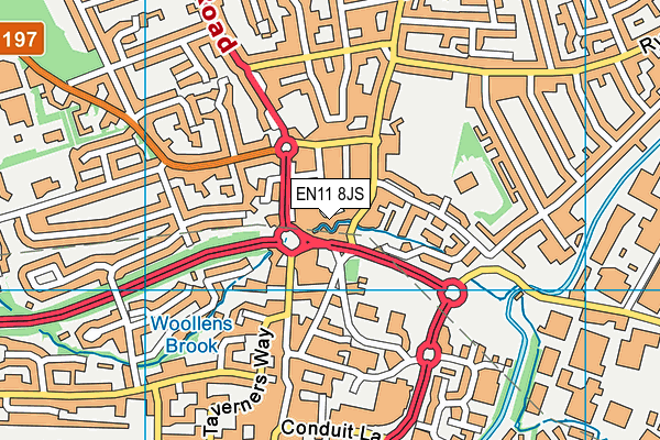 EN11 8JS map - OS VectorMap District (Ordnance Survey)