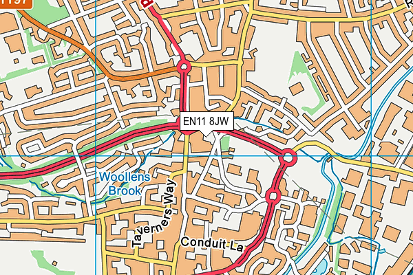 EN11 8JW map - OS VectorMap District (Ordnance Survey)