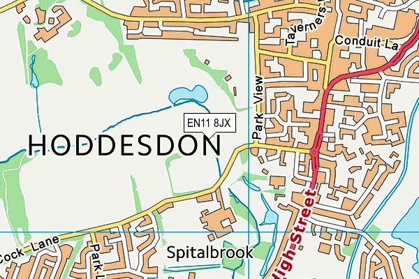 EN11 8JX map - OS VectorMap District (Ordnance Survey)