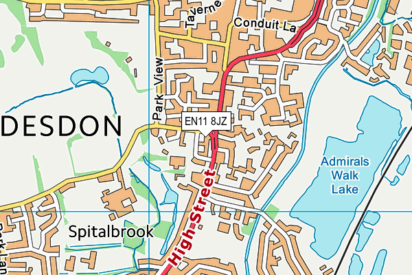 EN11 8JZ map - OS VectorMap District (Ordnance Survey)