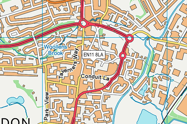 EN11 8LA map - OS VectorMap District (Ordnance Survey)