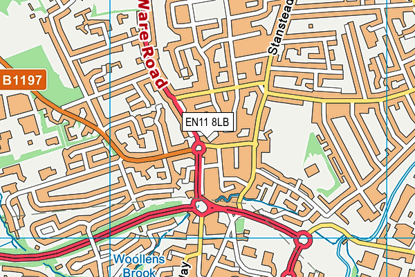 EN11 8LB map - OS VectorMap District (Ordnance Survey)