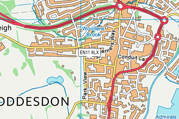 EN11 8LX map - OS VectorMap District (Ordnance Survey)