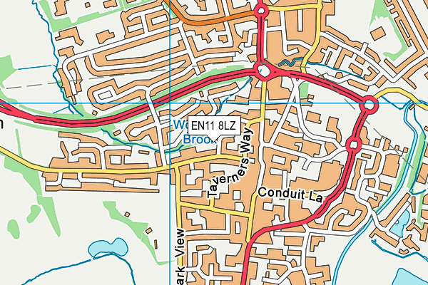 EN11 8LZ map - OS VectorMap District (Ordnance Survey)