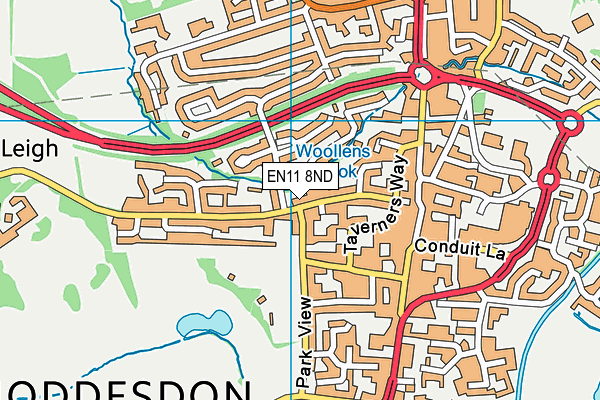 EN11 8ND map - OS VectorMap District (Ordnance Survey)