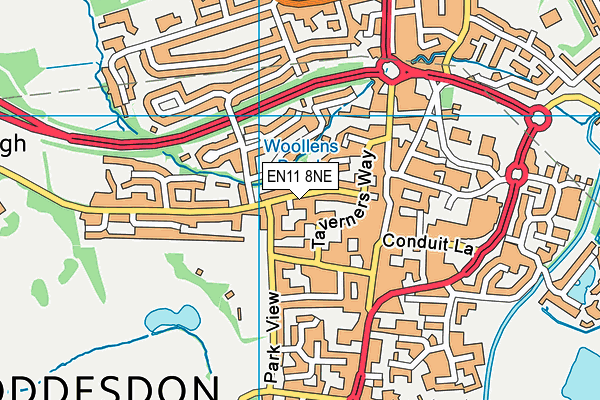 EN11 8NE map - OS VectorMap District (Ordnance Survey)