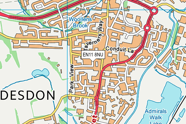 EN11 8NU map - OS VectorMap District (Ordnance Survey)