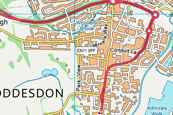 EN11 8PF map - OS VectorMap District (Ordnance Survey)