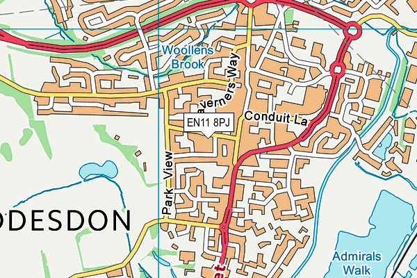 EN11 8PJ map - OS VectorMap District (Ordnance Survey)