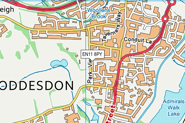 EN11 8PY map - OS VectorMap District (Ordnance Survey)