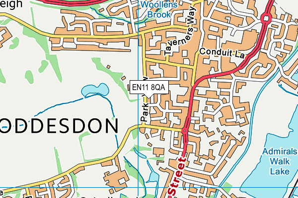 EN11 8QA map - OS VectorMap District (Ordnance Survey)