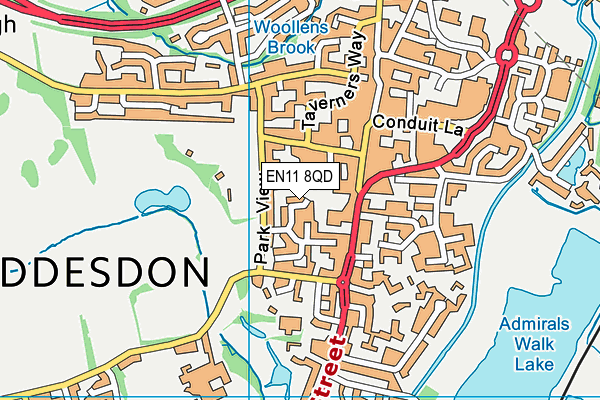 EN11 8QD map - OS VectorMap District (Ordnance Survey)