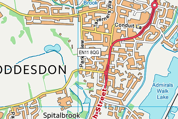 EN11 8QG map - OS VectorMap District (Ordnance Survey)