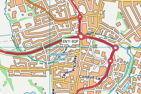 EN11 8QP map - OS VectorMap District (Ordnance Survey)