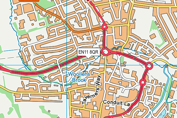 EN11 8QR map - OS VectorMap District (Ordnance Survey)
