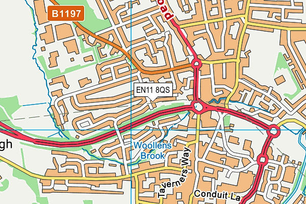 EN11 8QS map - OS VectorMap District (Ordnance Survey)