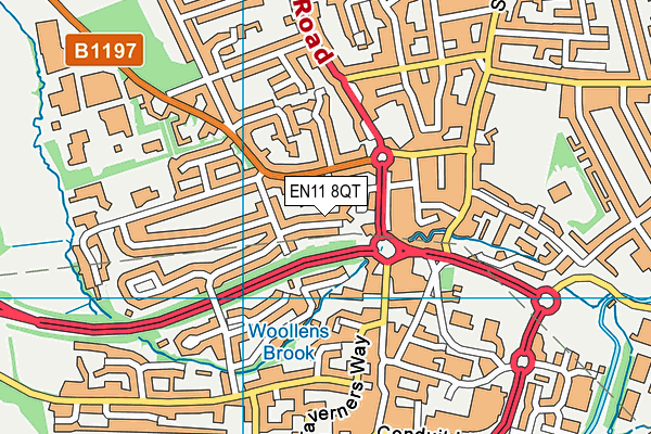 EN11 8QT map - OS VectorMap District (Ordnance Survey)
