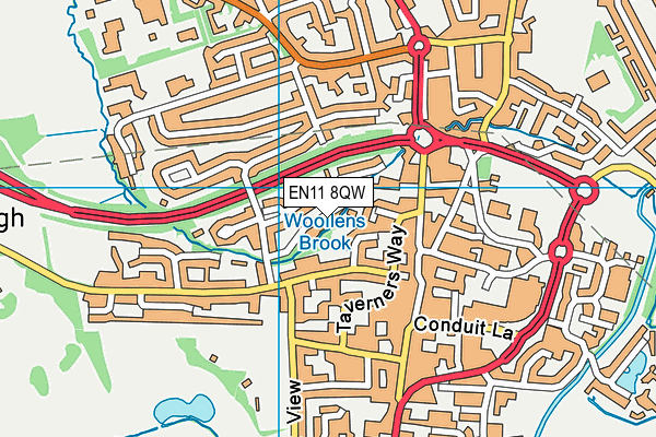 EN11 8QW map - OS VectorMap District (Ordnance Survey)